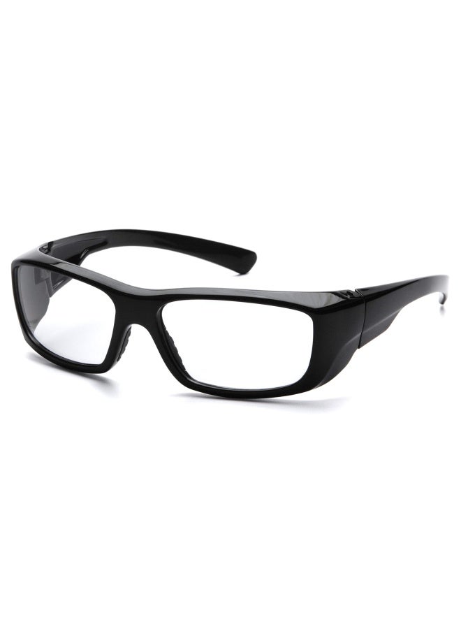 SB7910DRX Emerge Safety Glasses  Black Frame  Clear Lens