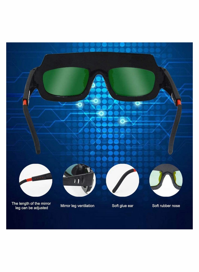 Welding Protection Glasses, Safety Goggles Solar Powered Auto Darkening Welding Goggle, Face Cover Helmet Welder Glasses, Pc Lens Eye Professional Goggles For Welding Protection