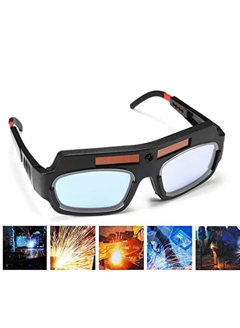 Welding Protection Glasses, Safety Goggles Solar Powered Auto Darkening Welding Goggle, Face Cover Helmet Welder Glasses, Pc Lens Eye Professional Goggles For Welding Protection