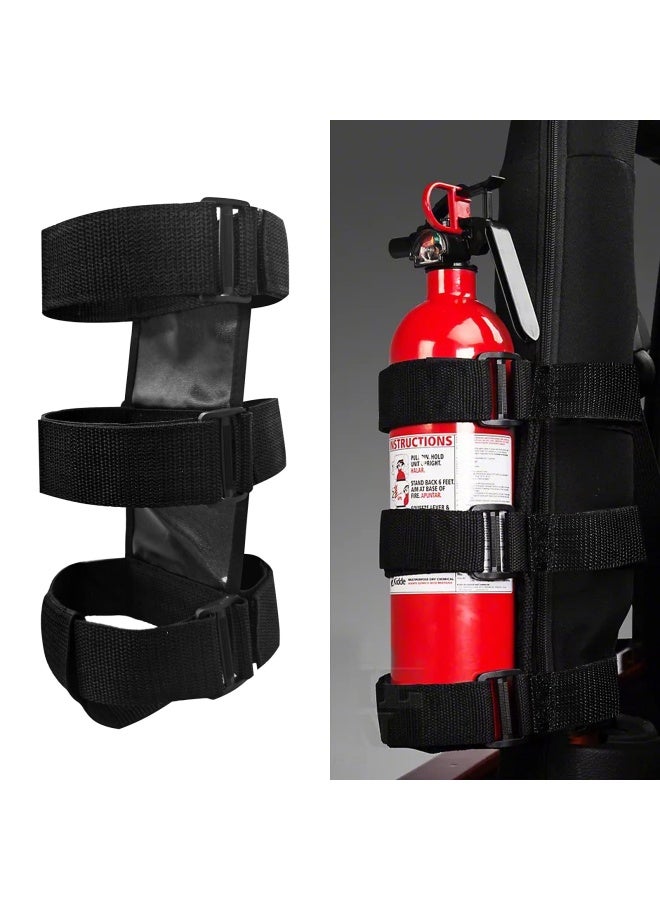 Car Roll Bar Fire Extinguisher Mount Holder Replacement For Jeep Wrangler Cj Yj Tj Lj Jk Jku Jl Jlu Polaris Ranger Rzr General Rs1 Can Am Maverick X3 And More Adjustable Extinguisher Mount Strap