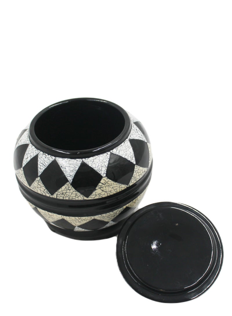 Vietnam Handmade Lacquer Painted Round Pot