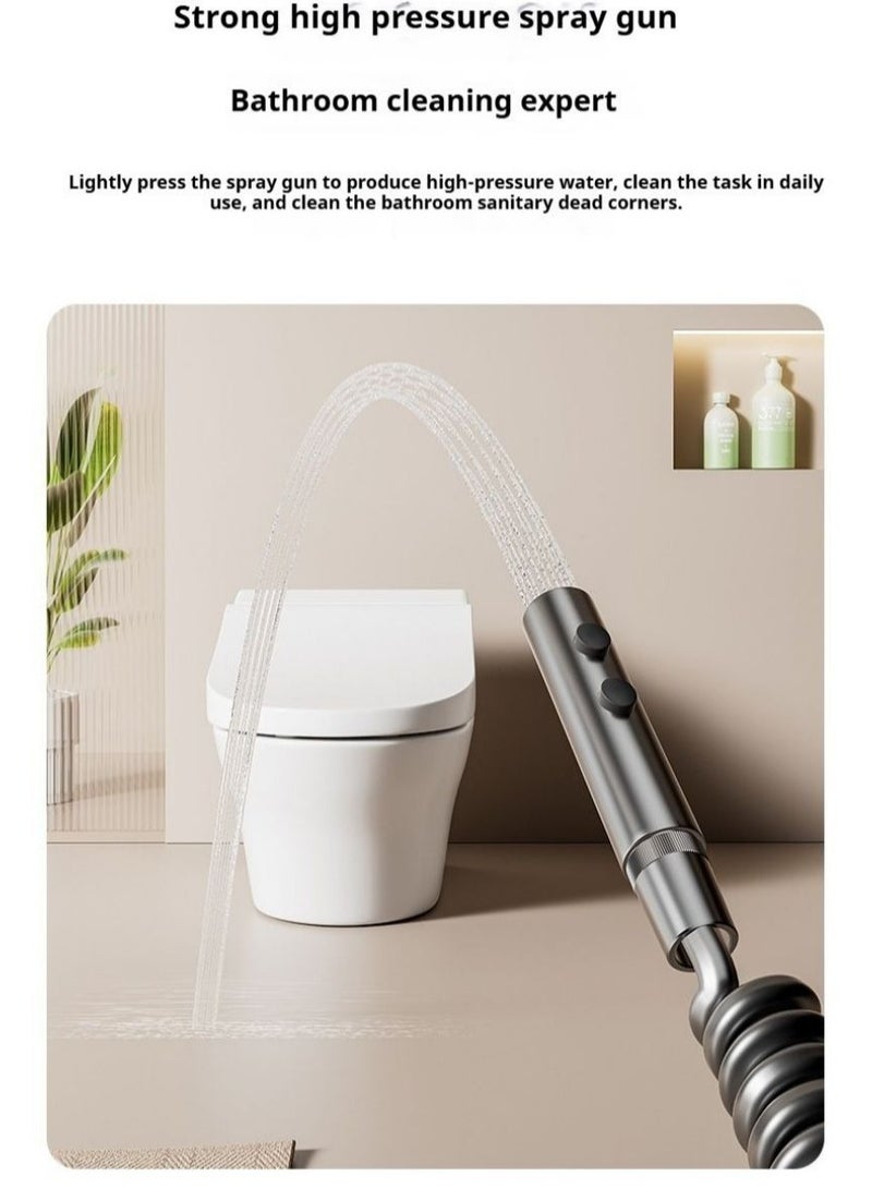 Piano Key Shower Faucet Set Gray Digital Display Shower System 4 Function Bathroom Rain Shower Combo Set Brass Bathtub Faucet With 3 Mode Hand Shower And Bidet Sprayer