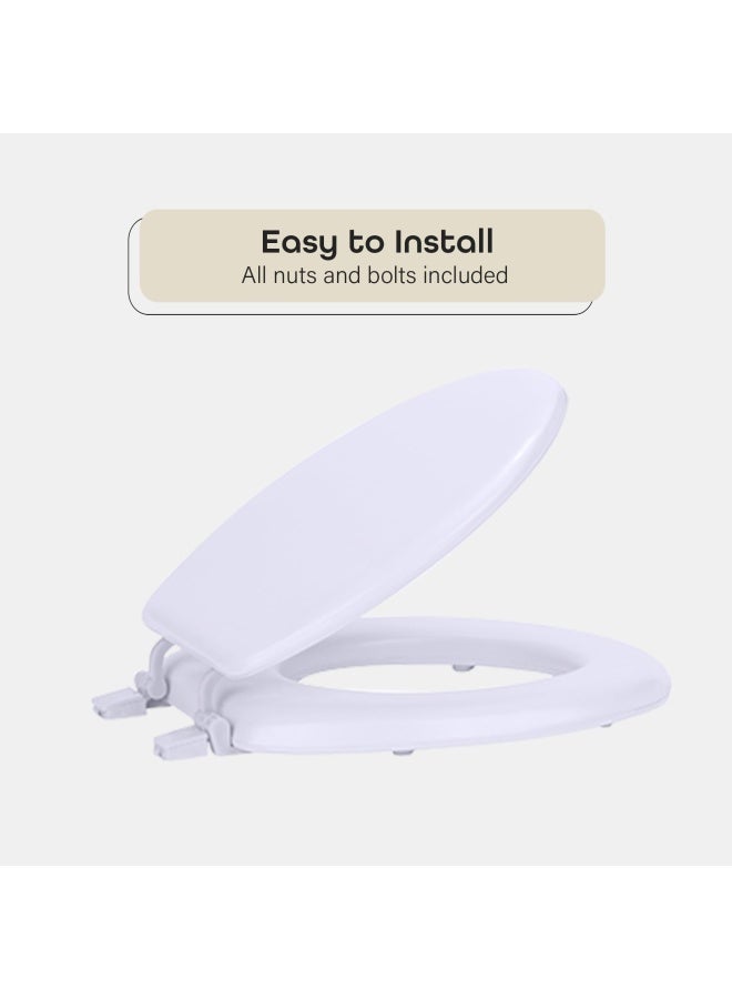 Soft Standard Vinyl Toilet Seat White 17 Inch Soft Vinyl Cover With Comfort Foam Cushioning Fits All Standard Size Fixtures Easy To Install Fantasia By Achim Home Decor
