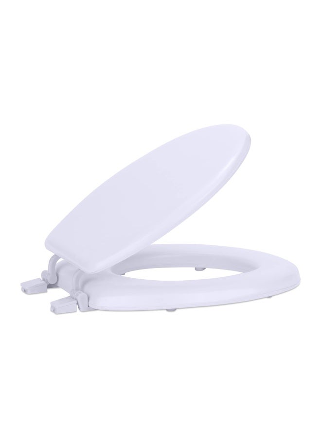 Soft Standard Vinyl Toilet Seat White 17 Inch Soft Vinyl Cover With Comfort Foam Cushioning Fits All Standard Size Fixtures Easy To Install Fantasia By Achim Home Decor