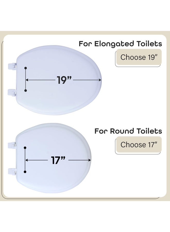 Soft Standard Vinyl Toilet Seat White 17 Inch Soft Vinyl Cover With Comfort Foam Cushioning Fits All Standard Size Fixtures Easy To Install Fantasia By Achim Home Decor