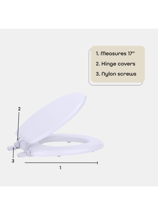 Soft Standard Vinyl Toilet Seat White 17 Inch Soft Vinyl Cover With Comfort Foam Cushioning Fits All Standard Size Fixtures Easy To Install Fantasia By Achim Home Decor