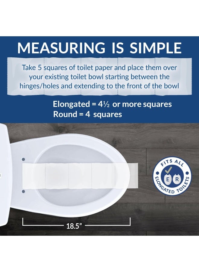 Caswell Modern Toilet Seat Slow Close Easy Clean Plastic Elongated White