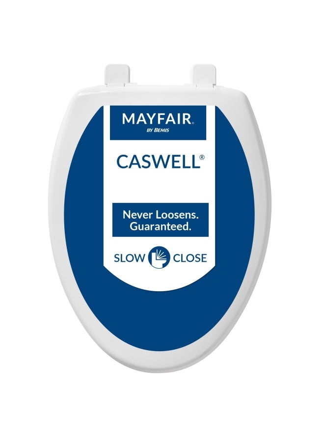 Caswell Modern Toilet Seat Slow Close Easy Clean Plastic Elongated White