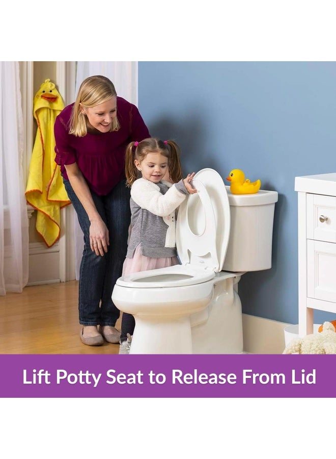 Little2Big 181Slow 000 Toilet Seat With Built In Potty Training Seat Slow Close And Will Never Loosen Elongated White