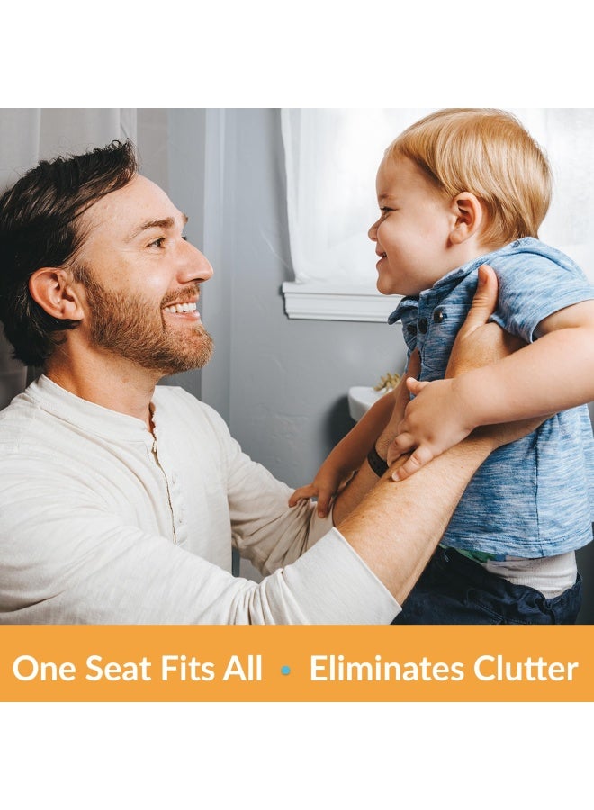 Little2Big 181Slow 000 Toilet Seat With Built In Potty Training Seat Slow Close And Will Never Loosen Elongated White