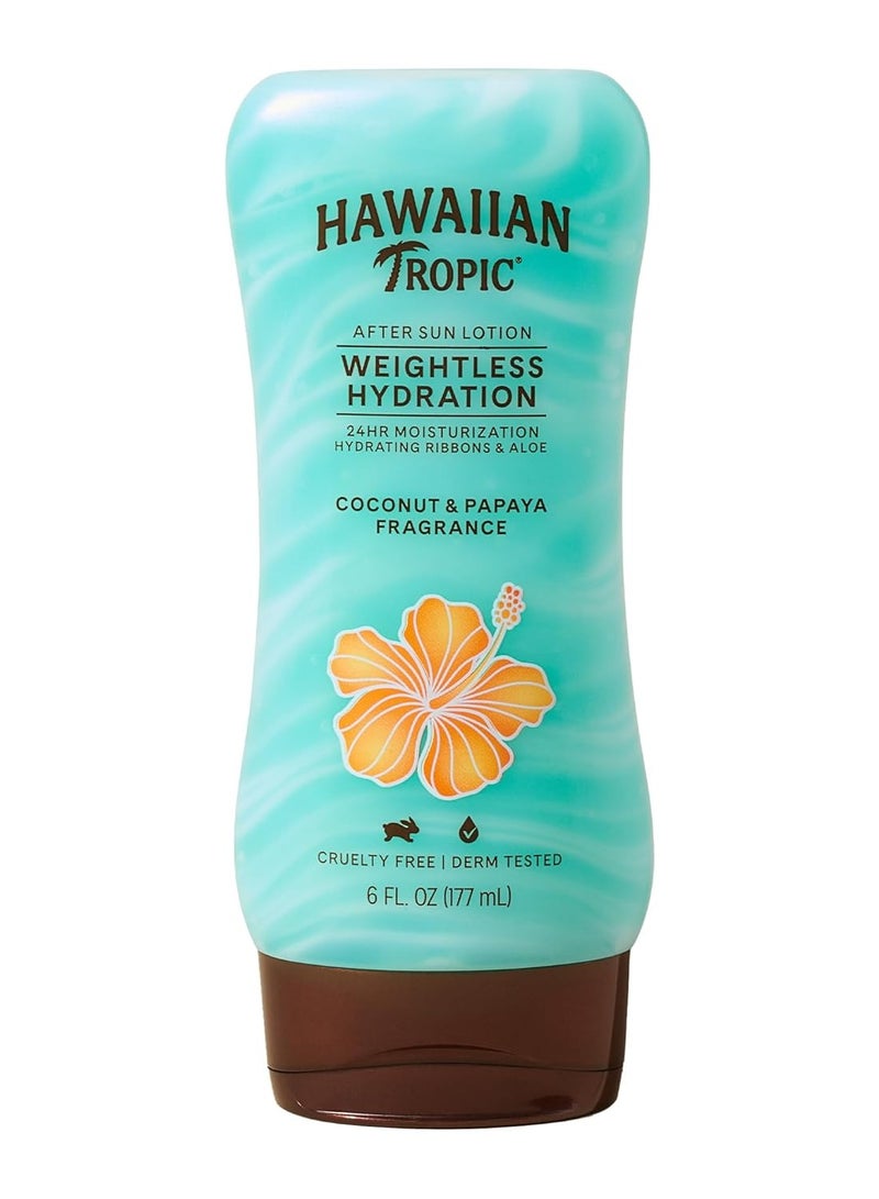 Hawaiian Tropic Weightless Hydration After Sun Lotion with Aloe, 6oz Twin Pack | Hawaiian Tropic Lotion, Moisturizing Lotion, After Sun Care, After Sun Moisturizer, 6oz each Twin Pack