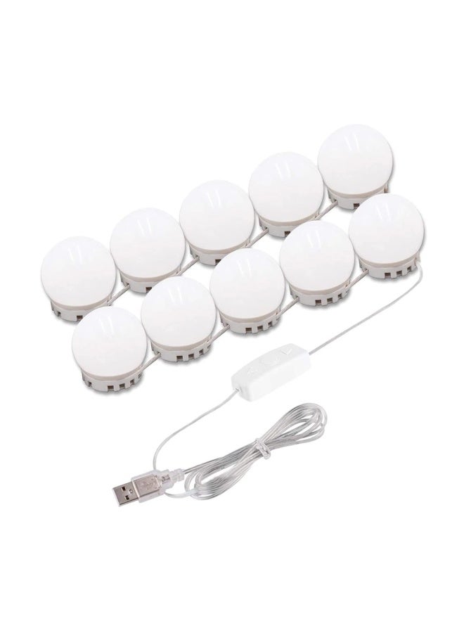 Hollywood Style LED Vanity Mirror Lights Kit with 10 Dimmable Light Bulbs for Makeup Dressing Table and Power Supply Plug in Lighting Fixture Strip 14 Bulbs White