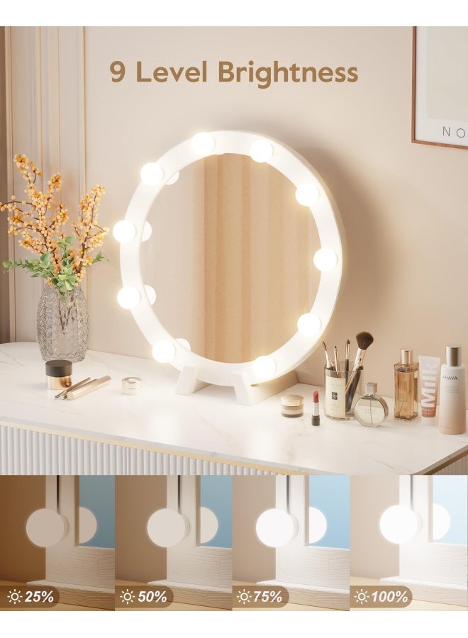 Hollywood Style LED Vanity Mirror Lights Kit with 10 Dimmable Light Bulbs for Makeup Dressing Table and Power Supply Plug in Lighting Fixture Strip - Vanity Mirror Light - White No Mirror Included