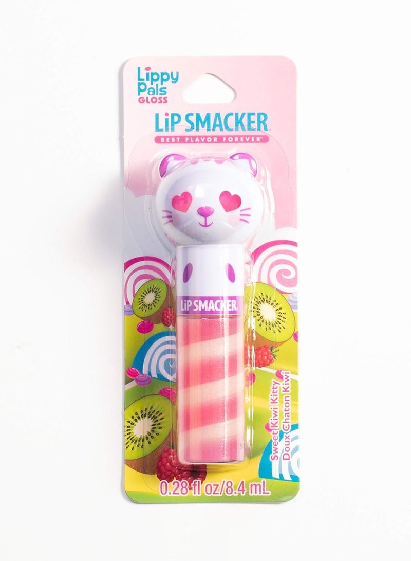 Lip Smacker Lippy Pals Kitty Kitten, Flavored Moisturizing & Smoothing Soft Shine Lip Balm, Hydrating & Protecting Fun Tasty Glossy Finish, Cruelty-Free & Vegan - Sweet Kiwi Kitten