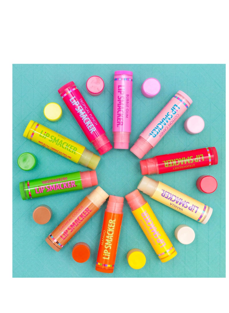 Lip Smacker Original & Best Party Pack - 10 Moisturizing Lip Balms, Classic Flavors, Hydrating & Protecting - Cruelty-Free- Oatmeal Cookie