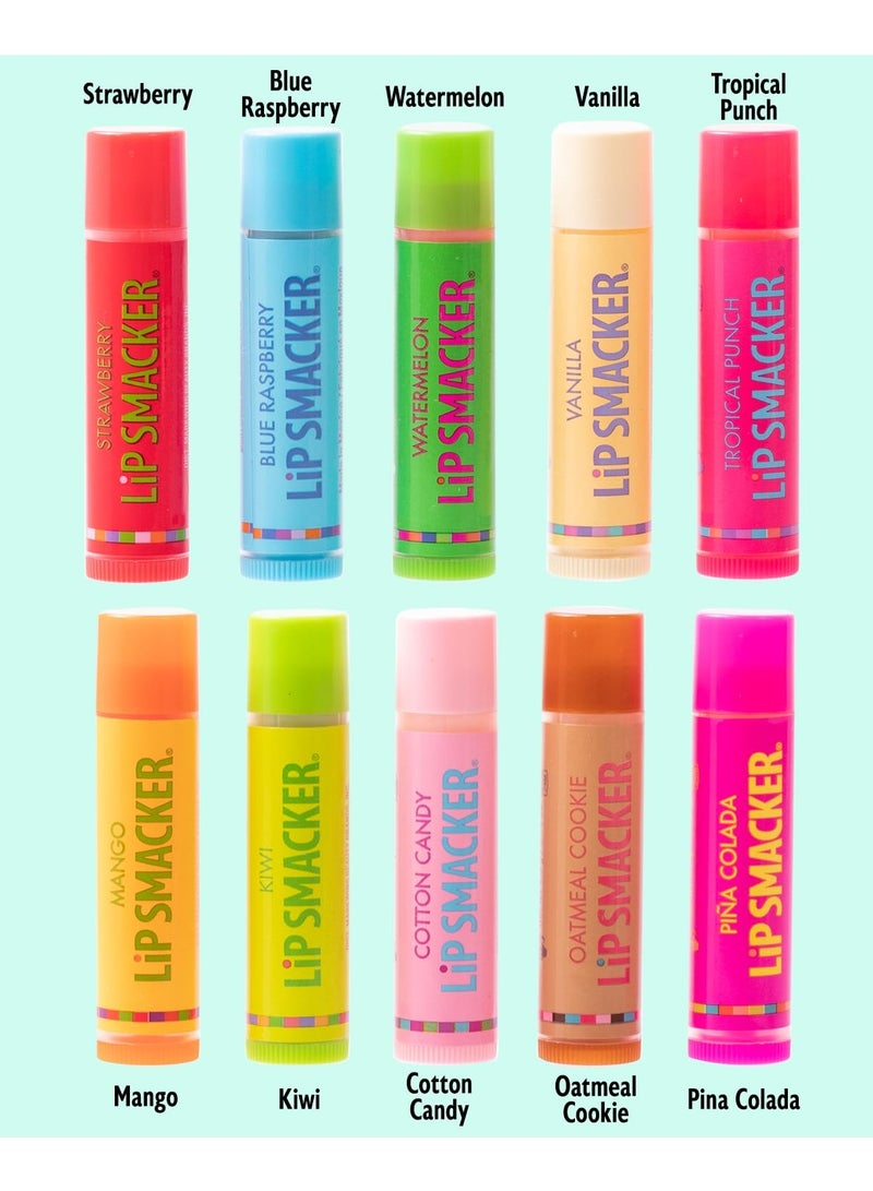 Lip Smacker Original & Best Party Pack - 10 Moisturizing Lip Balms, Classic Flavors, Hydrating & Protecting - Cruelty-Free- Oatmeal Cookie