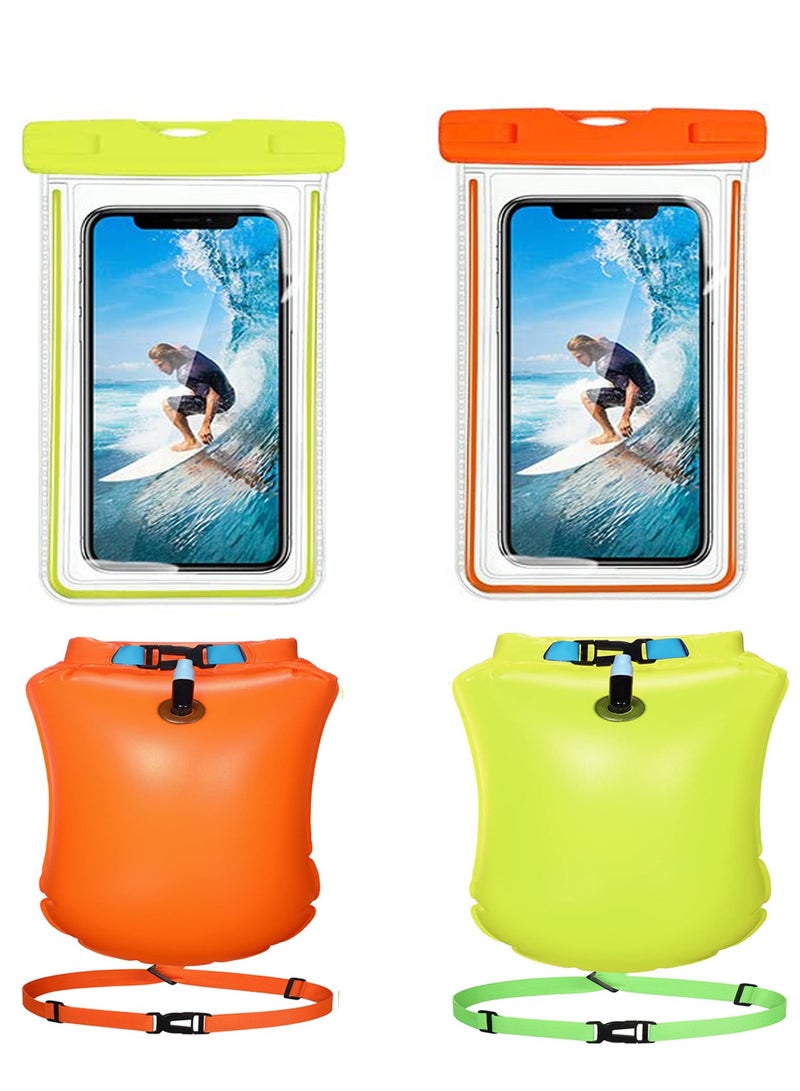 SYOSI, 2 Waterproof Phone Pouchs and 2 Storage Airbags, Underwater Take Photo Clear Pouch for Outdoor Swim Training Snorkeling