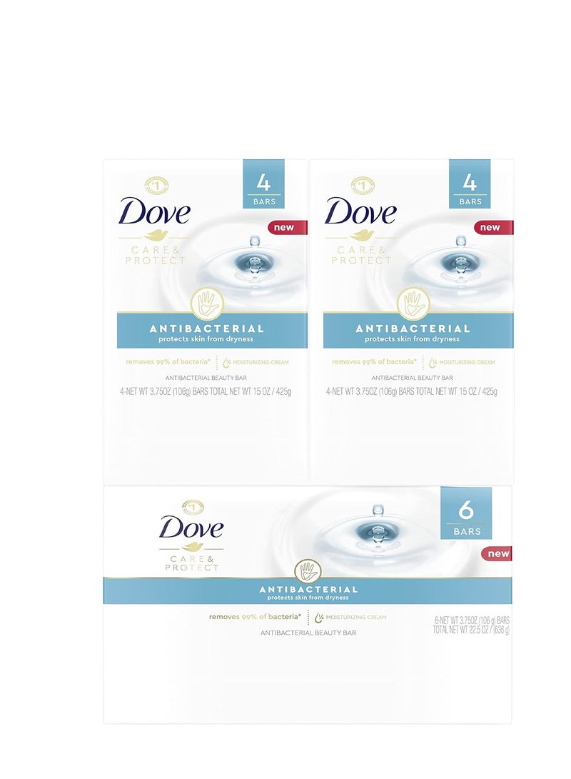 Dove Beauty Bar For All Skin Types Antibacterial Protects from Skin Dryness 3.75 oz 14 Bar