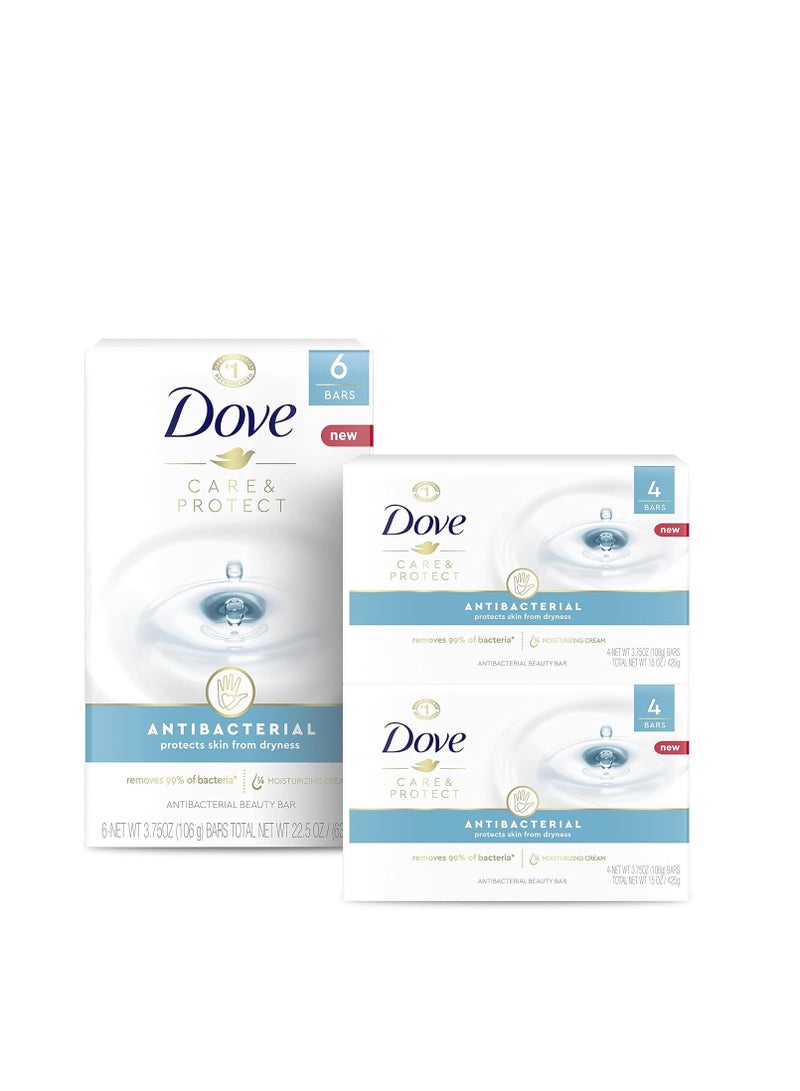 Dove Beauty Bar For All Skin Types Antibacterial Protects from Skin Dryness 3.75 oz 14 Bar