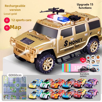 Armored Truck Coin Bank Automatic Money Saving Box Limited Edition-Fingerprint Music Story-Tuhaojin [Charging] +12 Cars to Send Maps