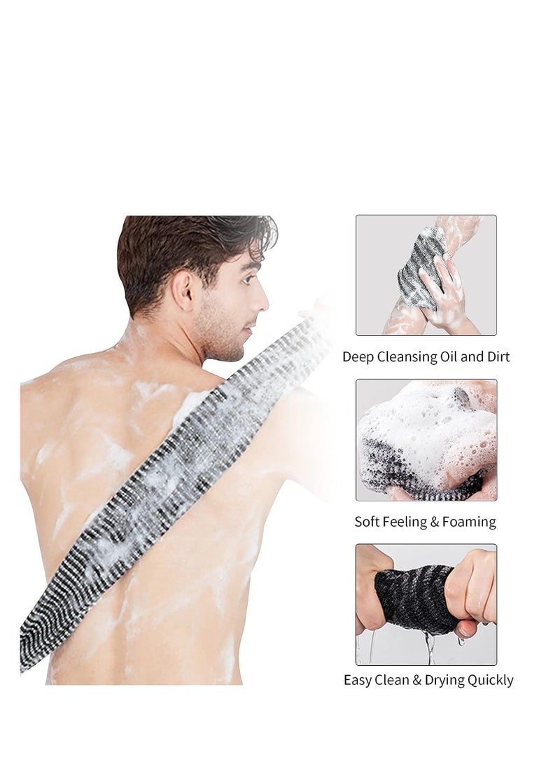 Yiclick 2 Pack Exfoliating Washcloth Towel - Body Scrubber Exfoliator, Loofah Sponge, Korean & Japanse & African Net Sponge Rag - Back Scrubber Washer for Use in Shower Bath