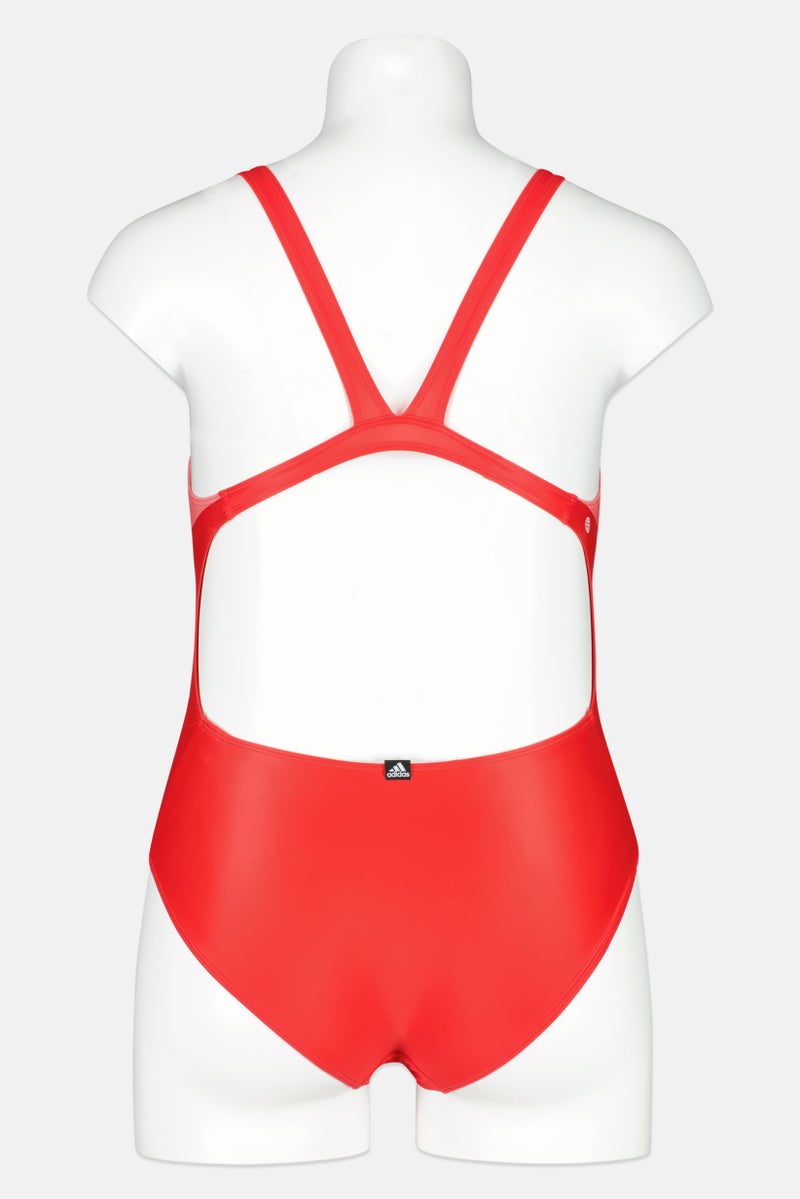 Women Brand Logo Lightly Padded Swimwear, Red