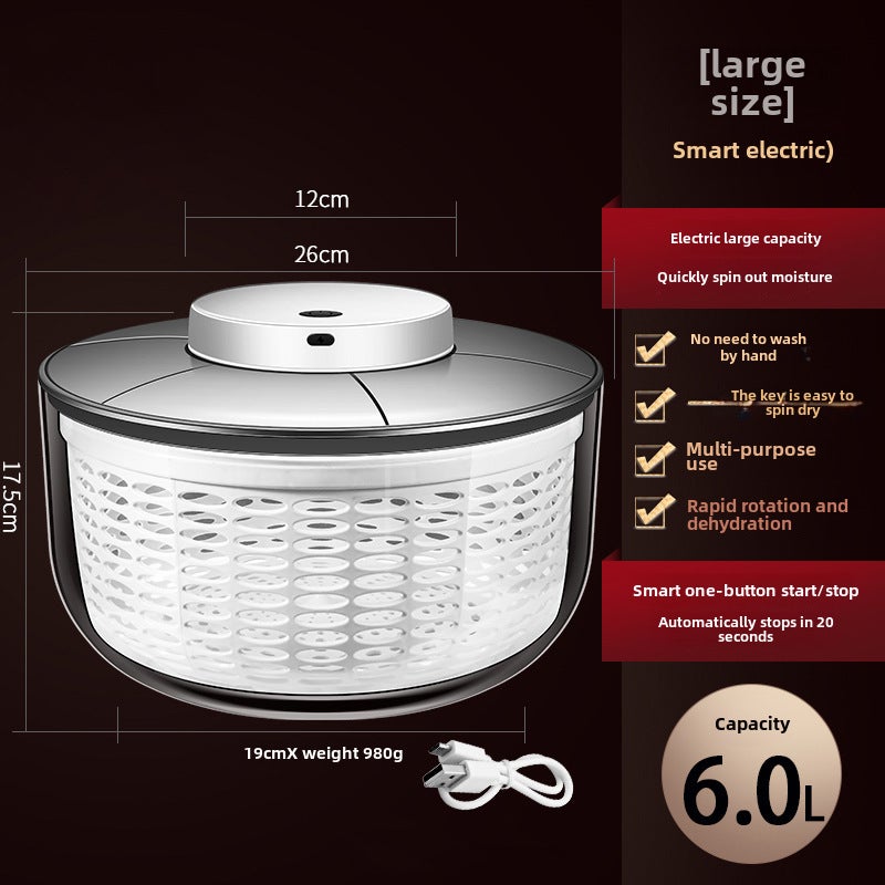 Stainless Steel Salad Spinner Vegetable DehydratorIntelligent Electric Dryers [6L]] Intelligent Electric Dryers [6L]]