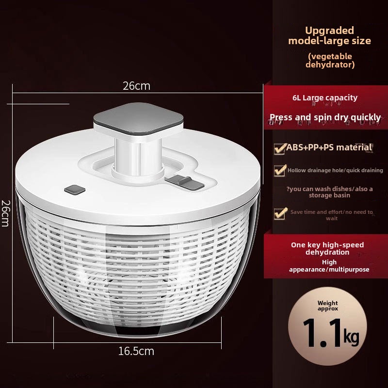 Stainless Steel Salad Spinner Vegetable DehydratorPP manual spin dryer [6L]] PP manual spin dryer [6L]]