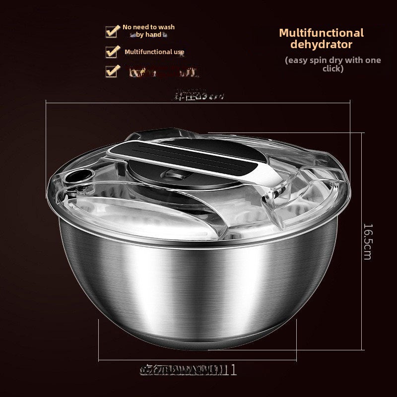 Stainless Steel Salad Spinner Vegetable DehydratorStainless steel manual spin dryer [3.5L]] Stainless steel manual spin dryer [3.5L]]