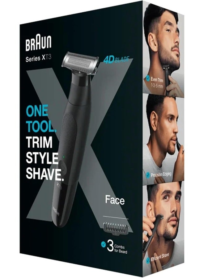 Series X Beard Trimmer + Razor For Men, Xt3100 Black