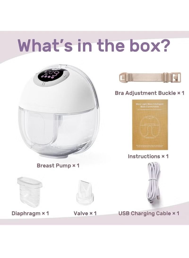 Breast Pump, Wearable Breast Pump with 4 Modes & 9 Levels, Electric Breast Pump for Breastfeeding