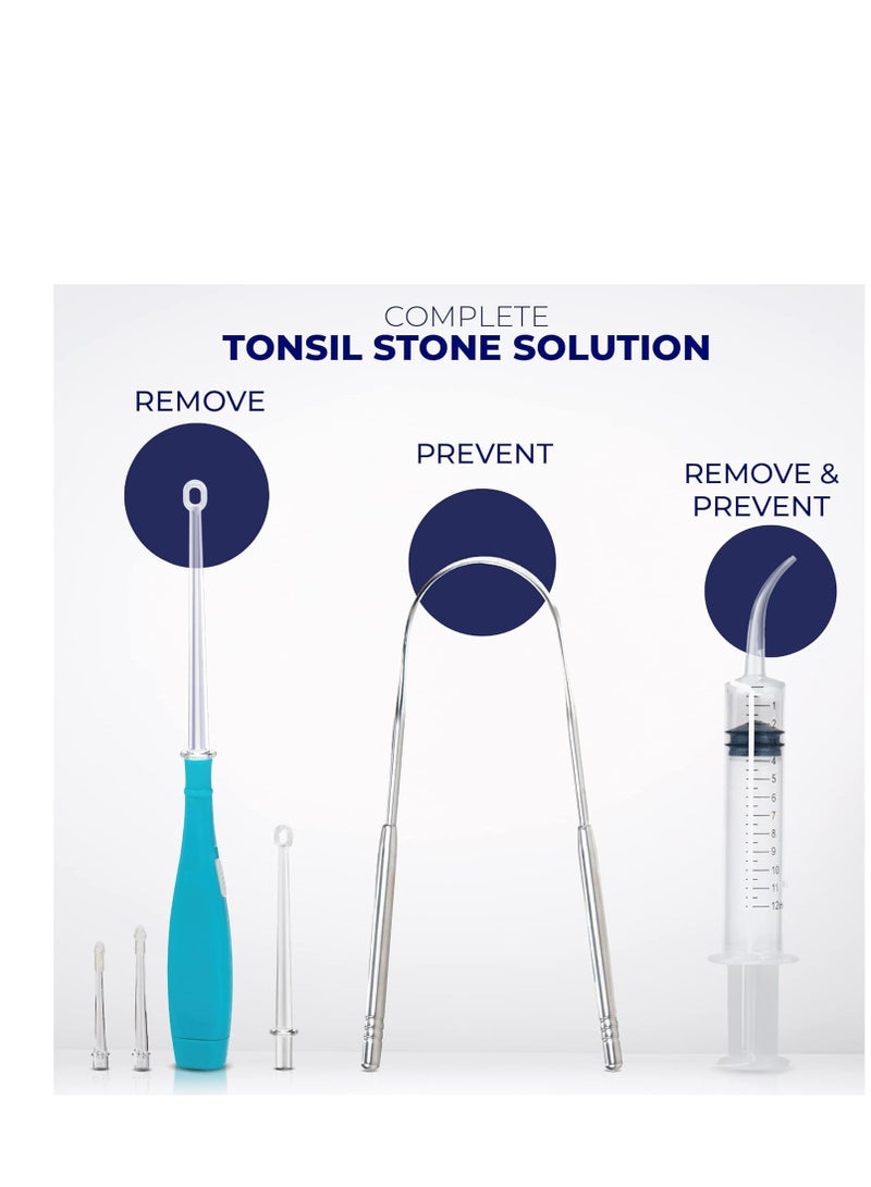 ORAVIX Tonsil Stone Remover - Tonsil Stone Removal Kit - Tonsillolith Remover Tool - Tonsil Cleaner - Fight Bad Breath - Tonsil Stone Removal Tool - Oral Irrigator - Tongue Scraper - 7 Pieces