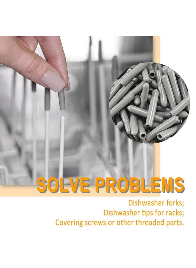 Cenipar Dishwasher Rack Tine Prong Repair End Cover Caps 100Pieces Anti Slip 1 Inch Round Tips