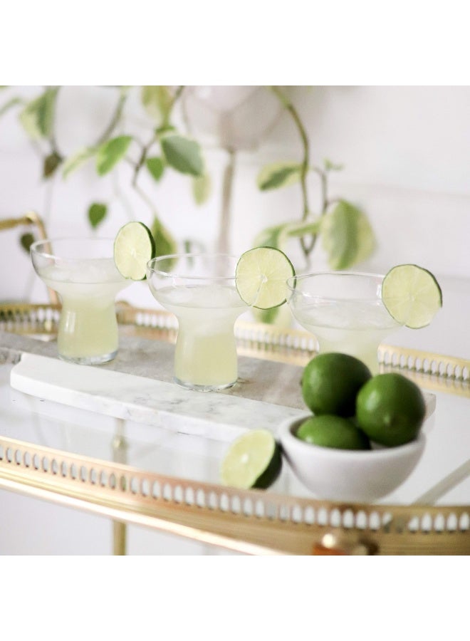 Stemless Margarita Glasses Set Of 6 Modern Margarita Glasses Lightweight Unique Bar Glasses Lead-Free Margarita Set 10.25 Ounces