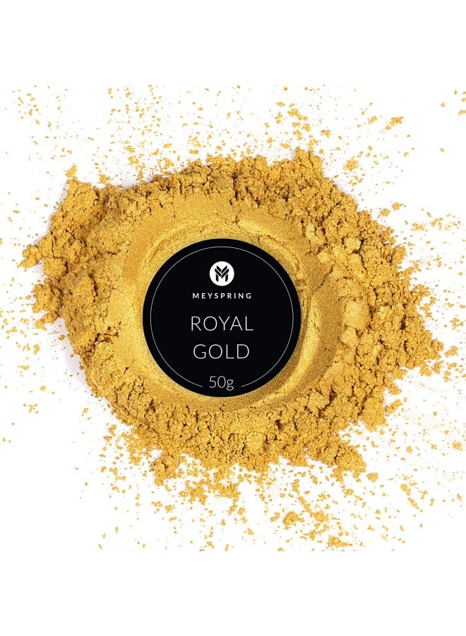 Royal Gold Mica Powder For Epoxy Resin - Kintsugi Gold - Epoxy Resin Pigment - Great Resin Color For Kintsugi Repair Kit And Metallic Epoxy - Resin Art Supplies - Cosmetic Grade Mica Powder