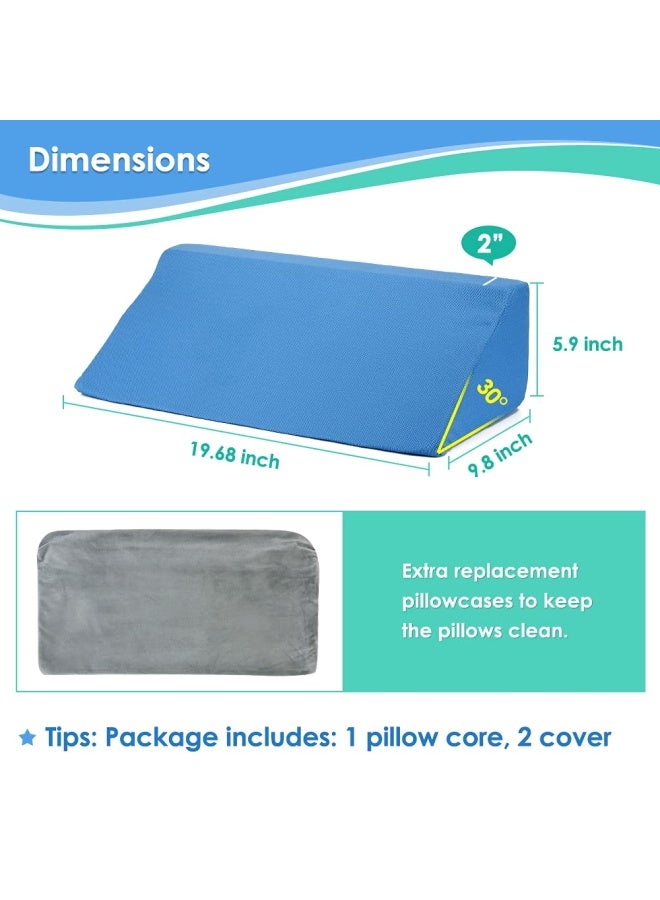 Wedge Pillows For Sleeping Foam Bed Wedges Body Positioners 30 Degree Incline Pillow For Adults Side Sleeping Back Pain Medical Elevated Bolster Positioning Wedge 1 Pillow 2 Cover