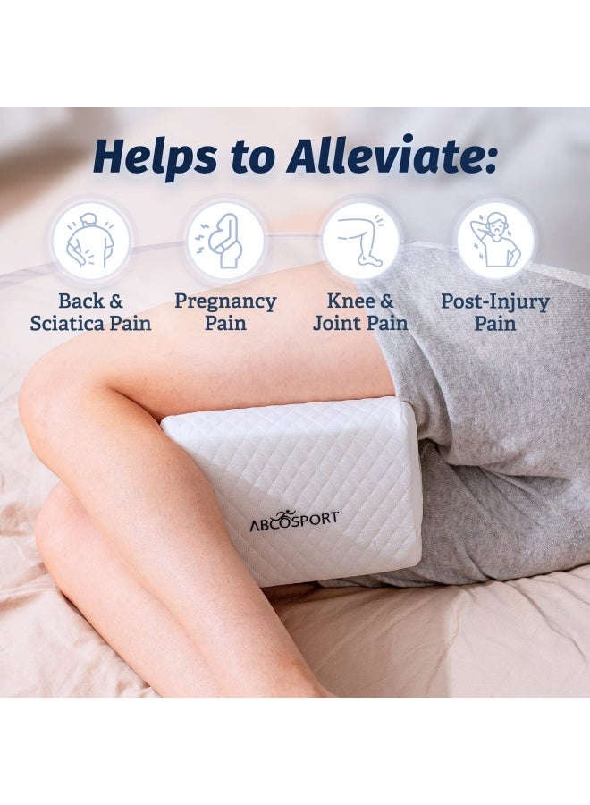 Memory Foam Knee Pillow With Cooling Gel Knee Wedge Pillow Leg Pillow For Side Sleepers Pregnancy Spine Alignment Pain Relief Pillow For Between Knees While Sleeping Washable Cover