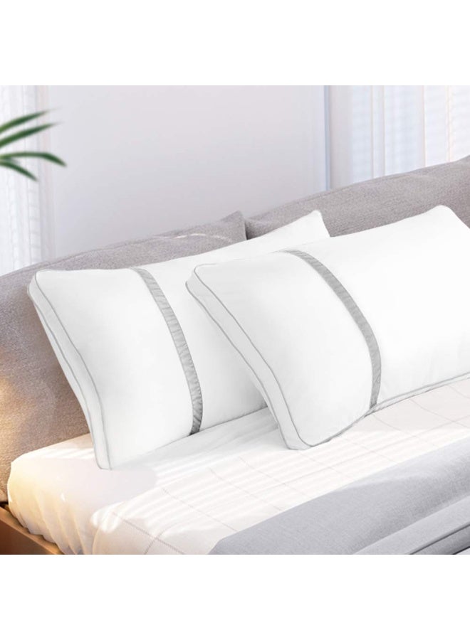 Pillows For Sleeping 2 Pack Hotel Quality Bed Pillow King Size Down Alternative Pillows With Ultra Soft Fiber Fill Good For Back And Side Sleepers