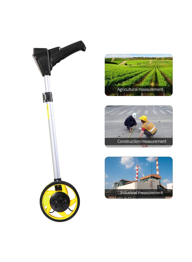 Collapsible Digital Distance Measuring Wheel Yellow
