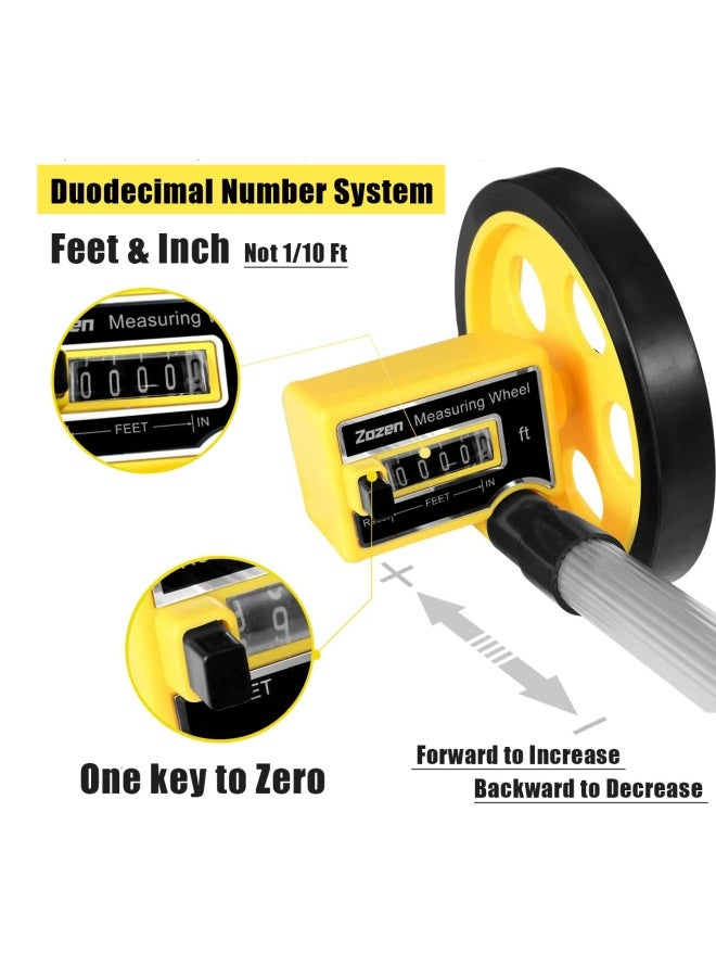 Measuring Wheel 4-Inch Measure Wheel - Scalable Length Measuring Wheel In Feet And Inches  Up To 10 000Ft Walking Measuring Wheel With Carrying Bag.