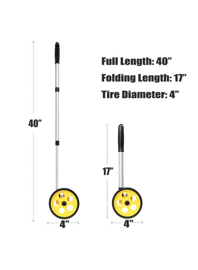 Measuring Wheel 4-Inch Measure Wheel - Scalable Length Measuring Wheel In Feet And Inches  Up To 10 000Ft Walking Measuring Wheel With Carrying Bag.