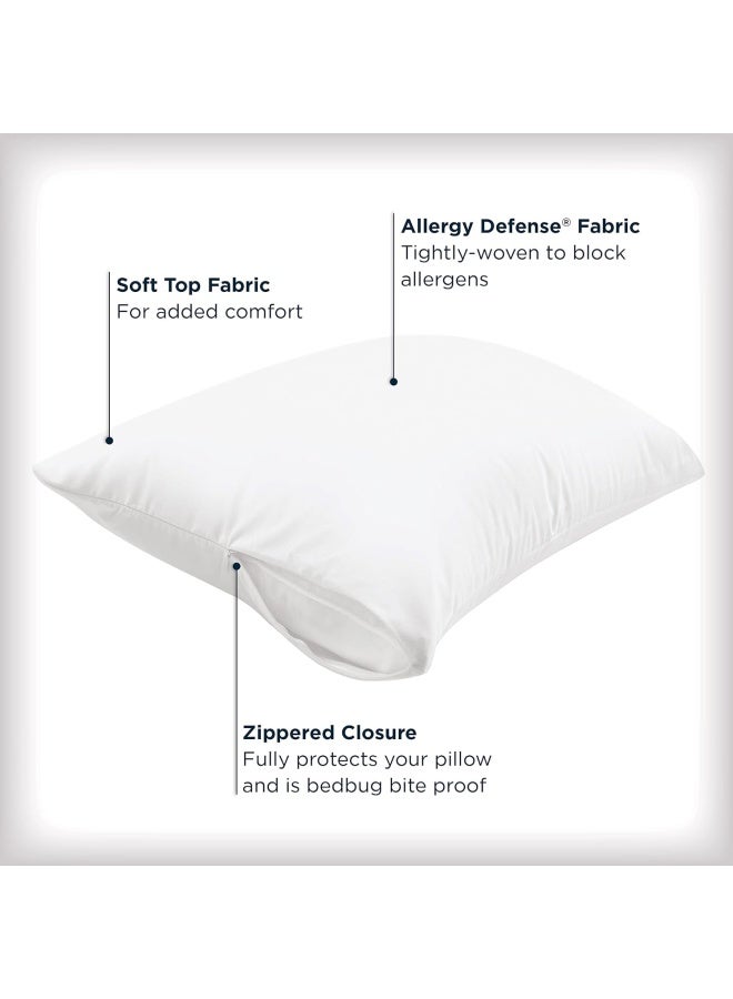 Aller-Ease Maximum Allergy Pillow Protector, Standard/Queen - 4 Pack