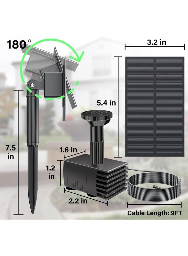 Biling Solar Water Pump Outdoor Upgraded Solar Pond Pump Kit With Stake Solar Powered Water Pump For Bird Bath Garden Backyard Pool Fish Tank