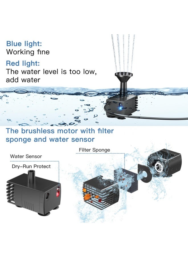 Biling Solar Water Pump Outdoor Upgraded Solar Pond Pump Kit With Stake Solar Powered Water Pump For Bird Bath Garden Backyard Pool Fish Tank