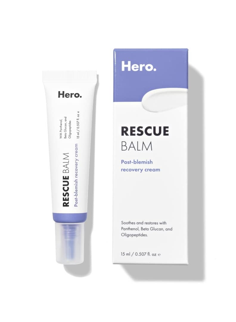 Hero Cosmetics Rescue Balm Post-Blemish Recovery Cream - Intensive Nourishing and Calming for Dry, Red-Looking Skin (0.5 fl. oz)