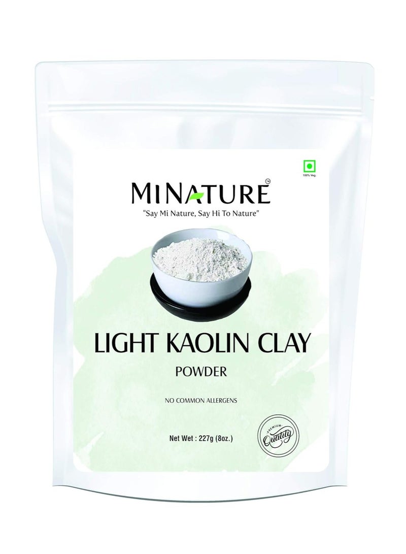 Light kaolin clay powder by mi nature | 227g (8oz) (0.5 lb) | Facial clay mask| Natural exfoliator | Clear skin | Evens Out Your Skin Tone| White Kaolin | Kaolin Clay