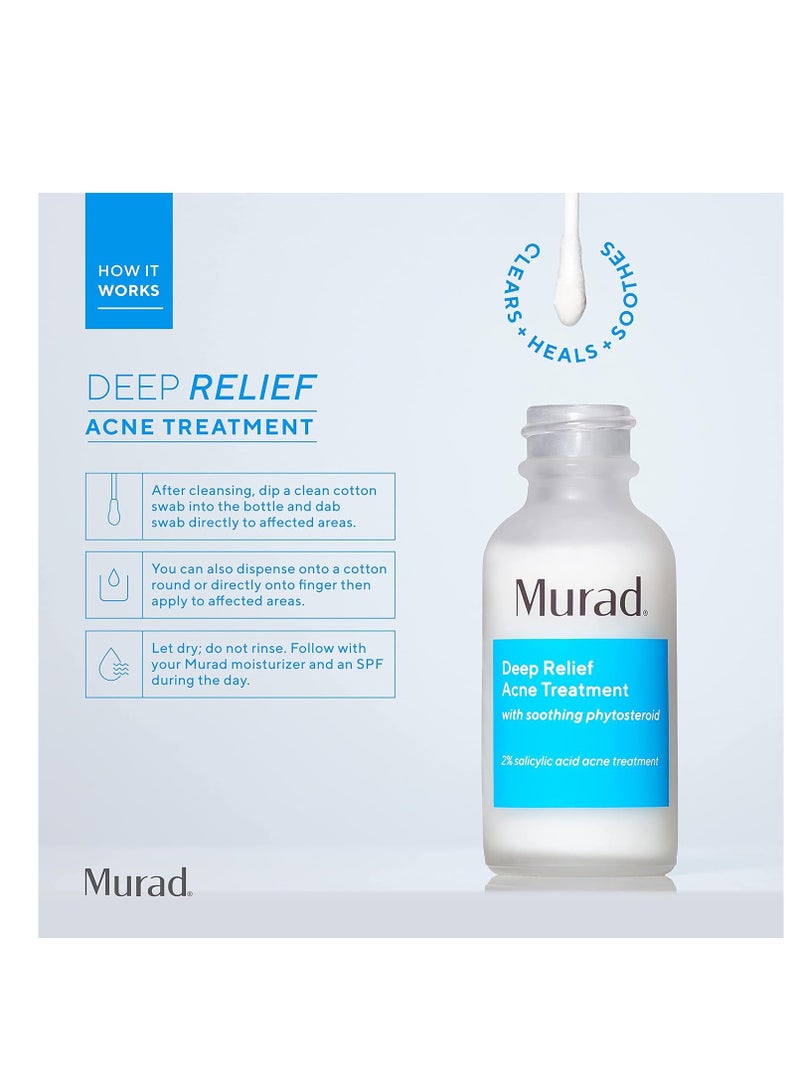 Murad Deep Relief Acne Treatment - Acne Control Max Strength 2% Salicylic Acid, Healing Treatment for Deep, Uncomfortable Cystic Acne, 1 Fl Oz