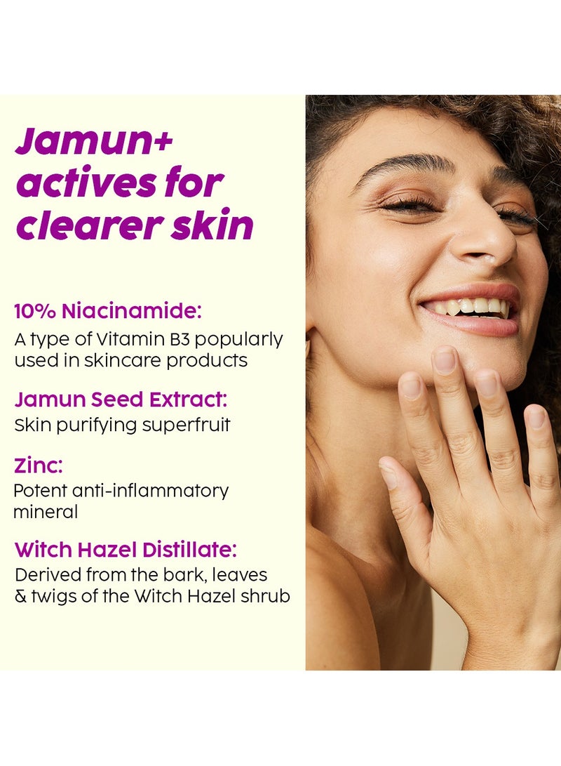 10% Niacinamide Face Serum for Acne Marks, Blemishes, Oil Control - Skin Clarifying Jamun Serum for Men And Women with Acne-Prone Skin - 30ml