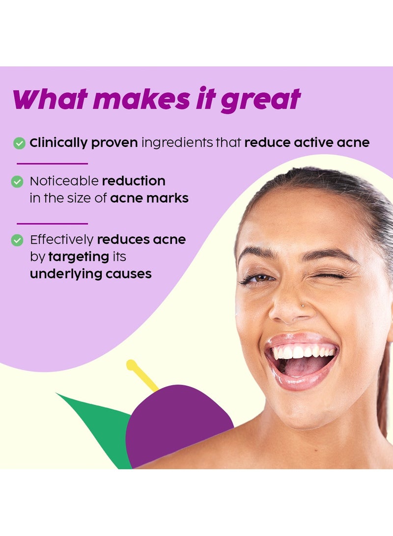 Jamun Face Wash 2% Salicylic Acid Serum With Smoothie Moisturizer Combo Detoxifies Skin, Reduces Active Acne, Fades Blemishes For All Skin Types