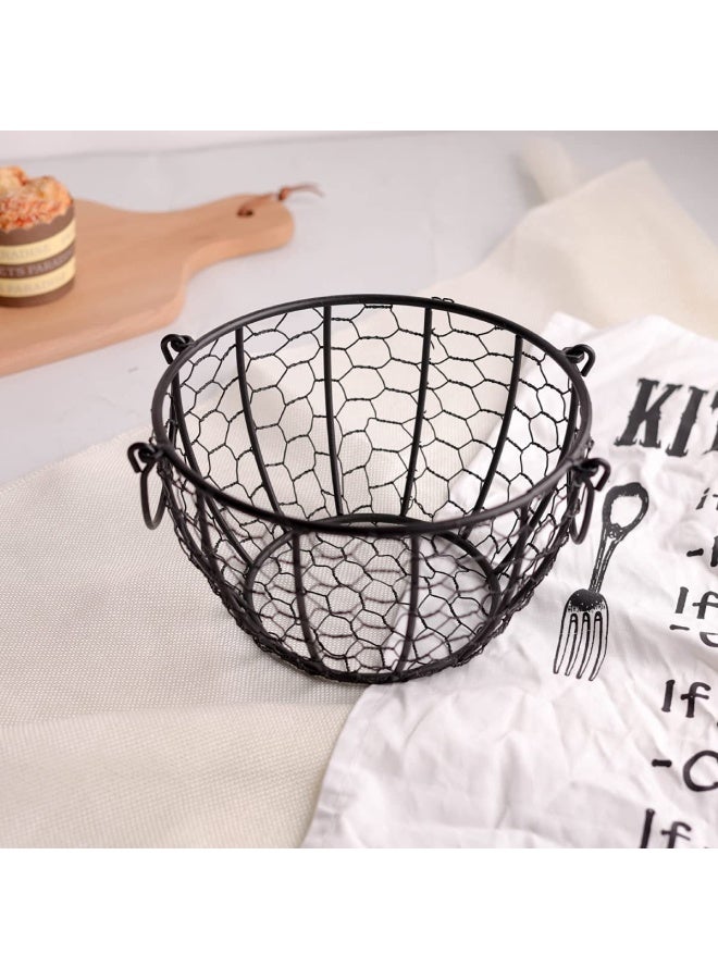 OskasFarmhouse Style Egg Storage Basket Chicken Design Egg Basket Multipurpose Storage Tool for Fruit and Vegetable